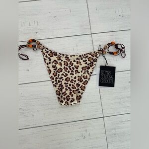 It’s Now Cool x Revolve The 90s Side Tie Bikini Bottom Cheetah Size S NWT